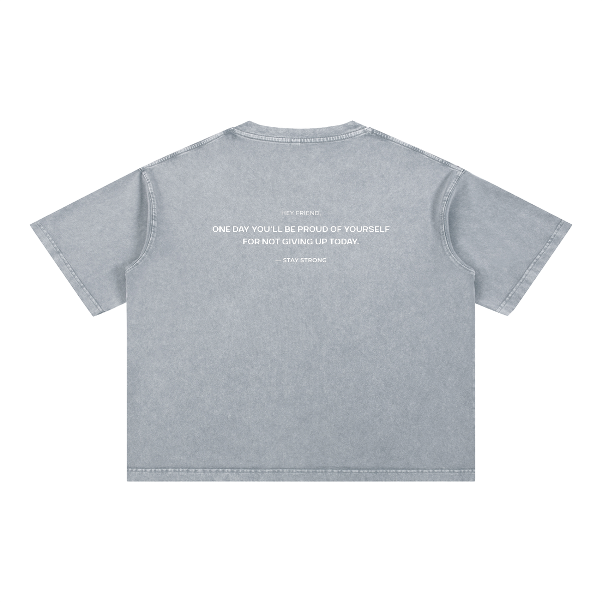 'Proud Of Yourself' Boxy T-Shirt - Gray